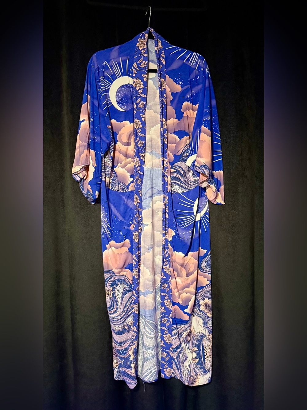 Celestial Moon & Cloud Long Kimono / Duster Robe